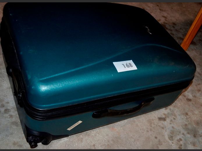 GREEN HARD SHELL SUITCASE [Damaged]