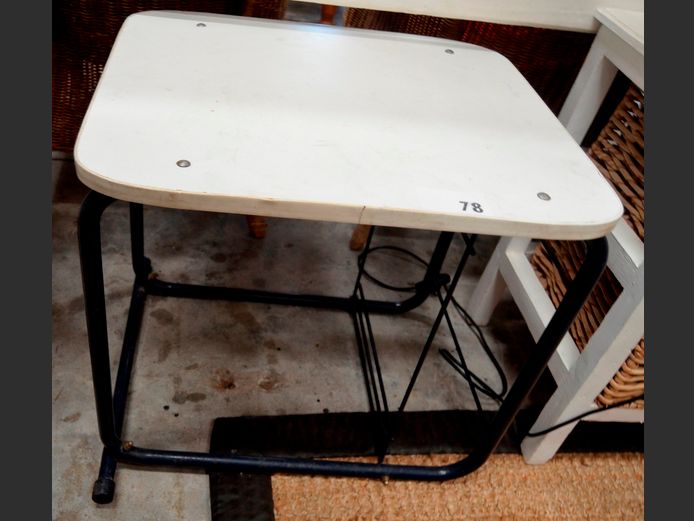 METAL FRAMED & WHITE TOP KID'S TABLE, 55 x 46 x 54cm