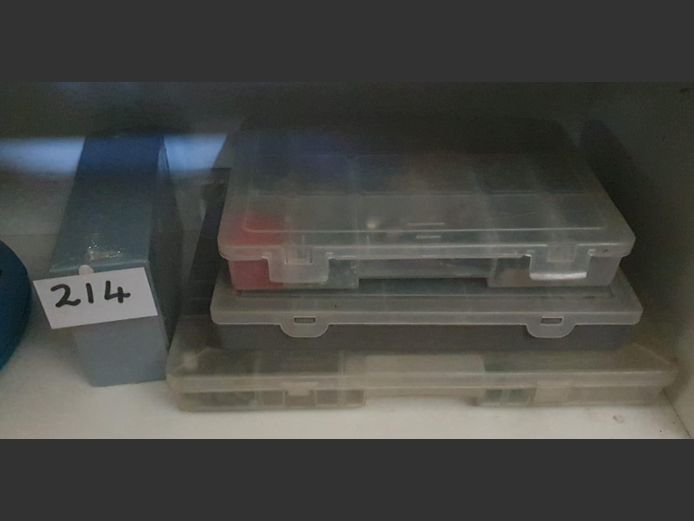 LOT: PLASTIC SORTERS WITH CONTENTS 