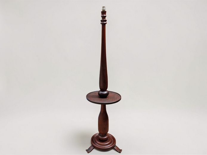 Georgian Style Wooden Floor Lamp with Tray