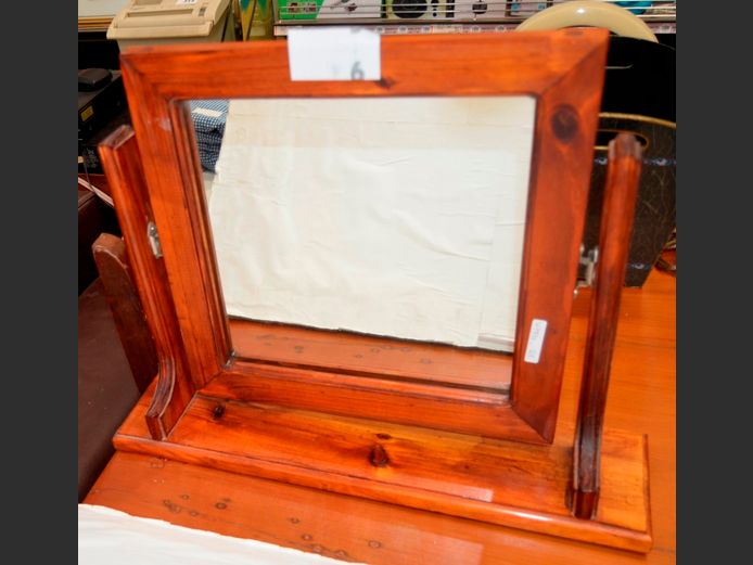 PINE FRAMED VANITY MIRROR, 54 x 14 x 41cm