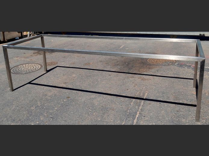 STAINLESS STEEL 8-SEATER TABLE FRAME, 270 x 95 x 77cm