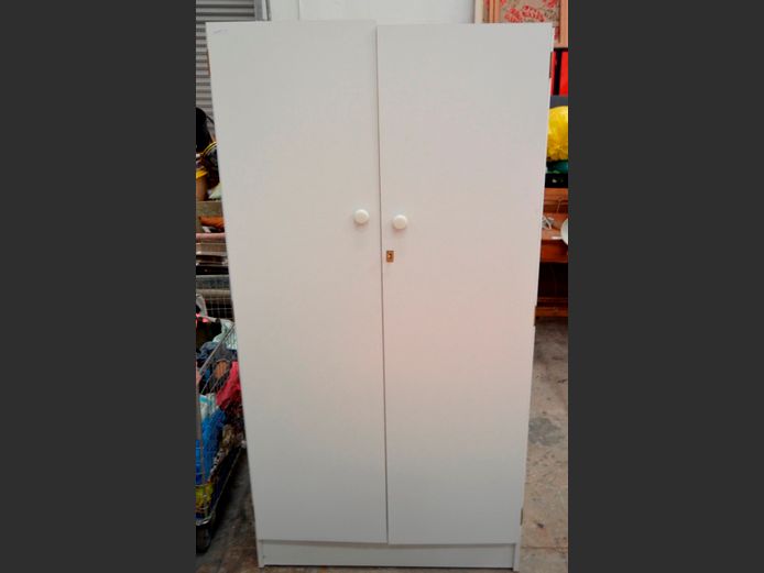 WHITE 2-DOOR CUPBOARD, 89 x 52 x 175cm