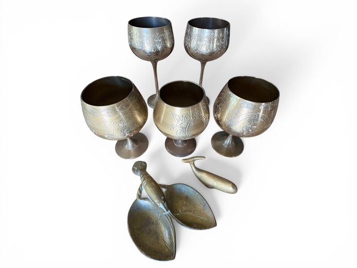 Brass Goblets and Serving Utensils