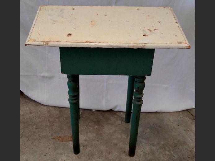 GREEN & WHITE OCCASIONAL SIDE TABLE, 63 x 37 x 70cm [Needs re-painting]