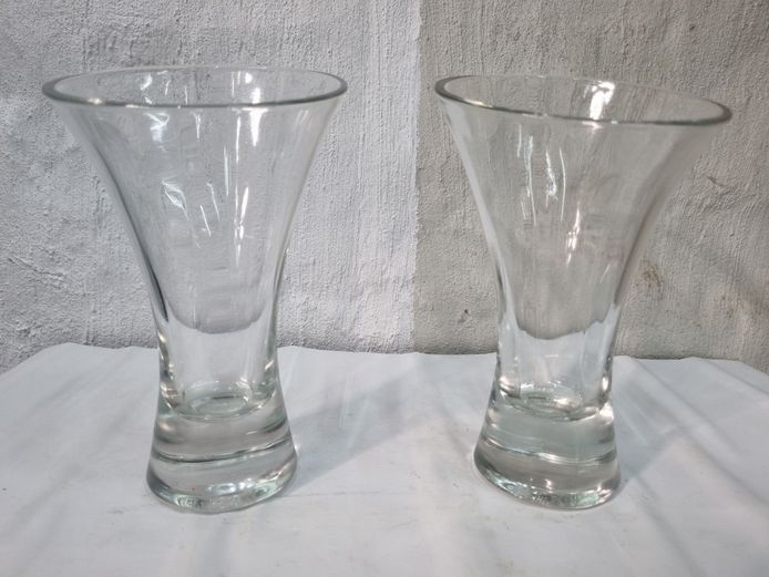 Modern Flared Glass Trumpet Vases