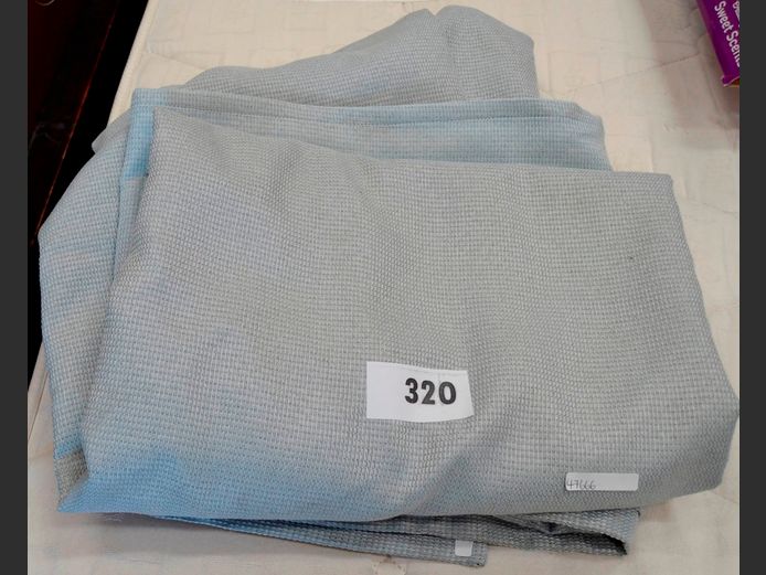 PAIR BLUE EYELET CURTAINS