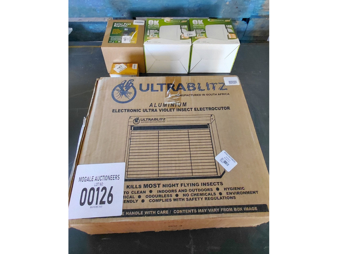 LOT OF ULTRABLITZ ALUMINIUM ELECTRONIC ULTRA VIOLET INSECT ELECTROCUTOR/ SOLAR PEST REPELLERS
