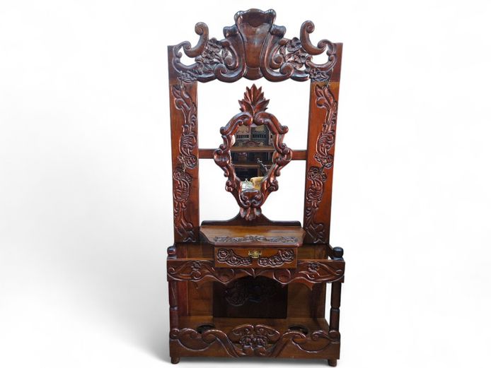 Antique Colossal Ornate Wooden Entrance Hall Stand