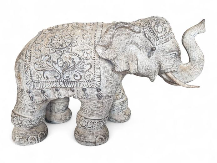 Puckator Brushed White Resin Elephant