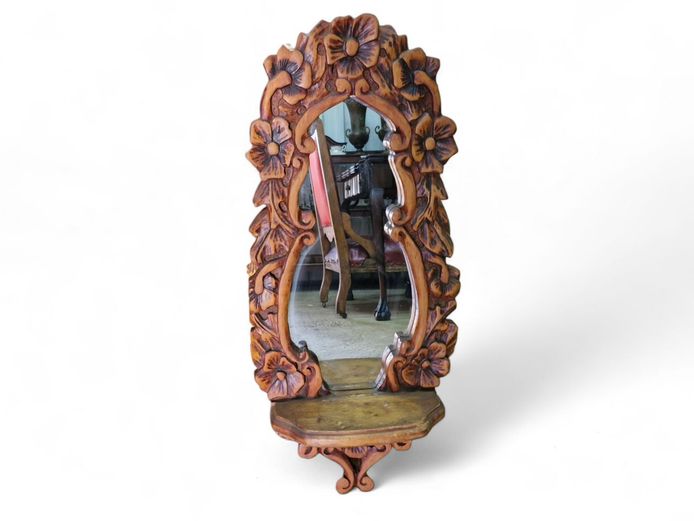 Vintage Rococo Style Hand Carved Wall-Mirror