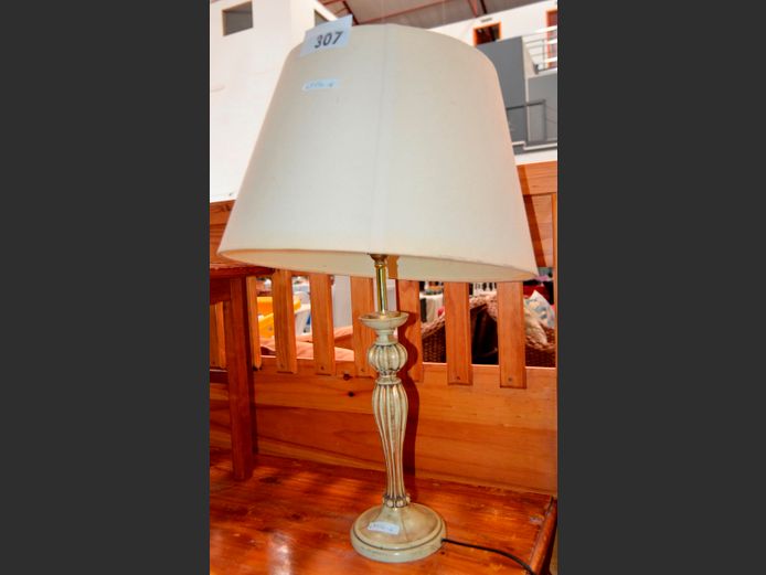 WOODEN TABLE LAMP WITH SHADE, 61cm High