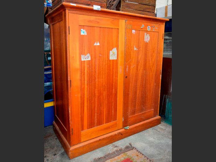 SALIGNA 2-DOOR CABINET, 132 x 65 x 140cm [In need of restoration]
