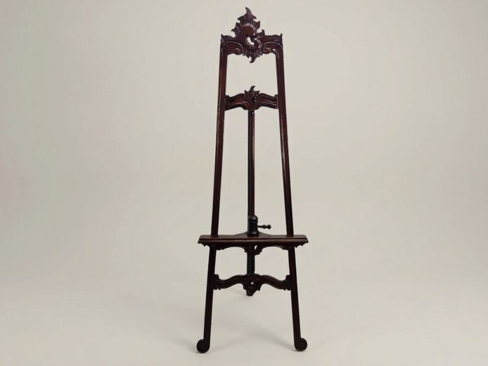 Antique Victorian Carved Hardwood Studio Easel