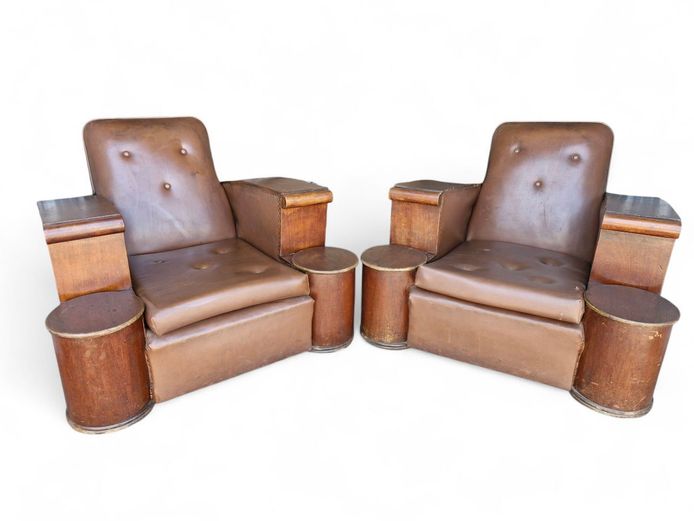 Pair of South African Art Deco Club Chairs