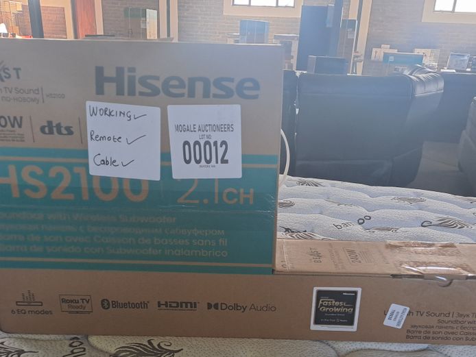 HISENSE HS2100 2.1CH SOUNDBAR WITH WIRELESS SUBWOOFER 
