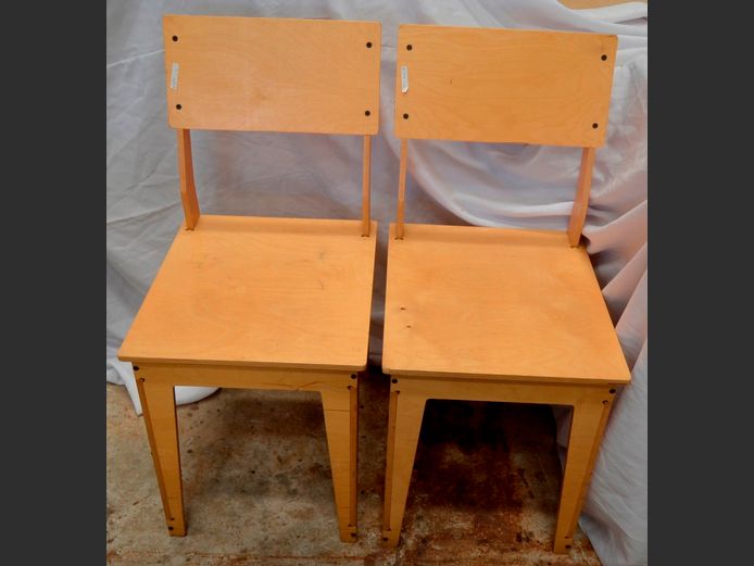 PAIR BEECHWOOD KITCHEN CHAIRS