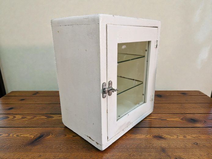 Vintage Medical Style Wall-Mounted Apothecary Cabinet