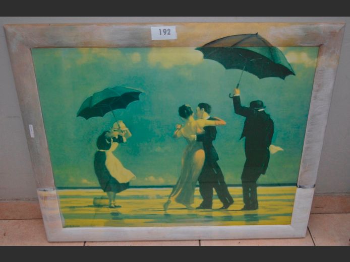 FRAMED PRINT "DANCING COUPLE", 85 x 67cm