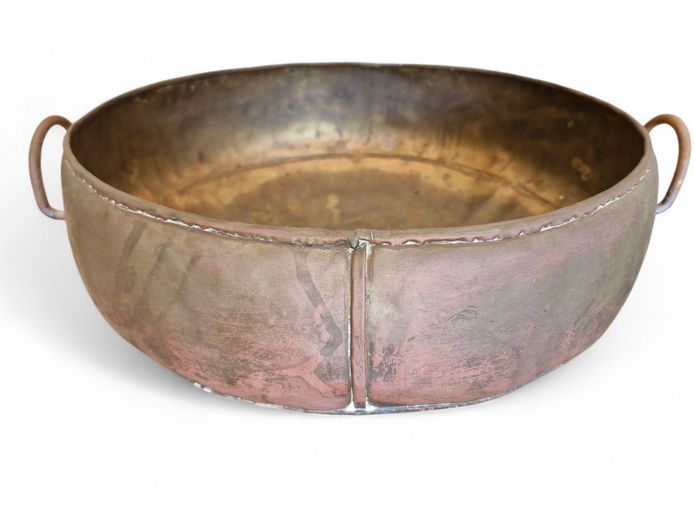 Large Antique Copper Primitive Jam Pot