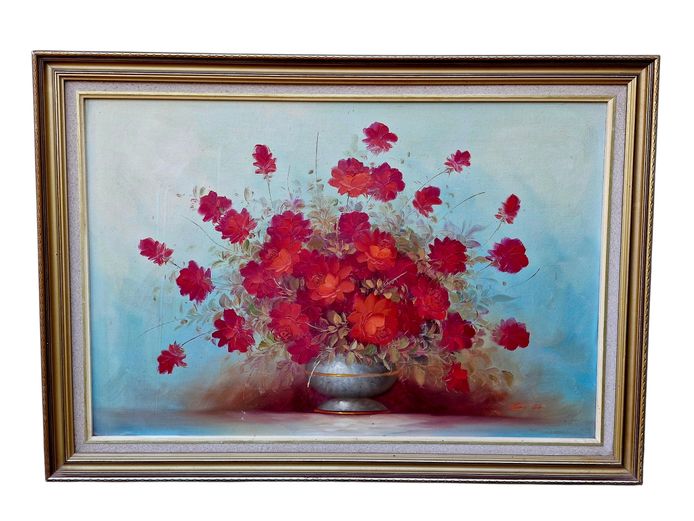 Robert Cox (1934-2001) Still Life Floral Oil Painting