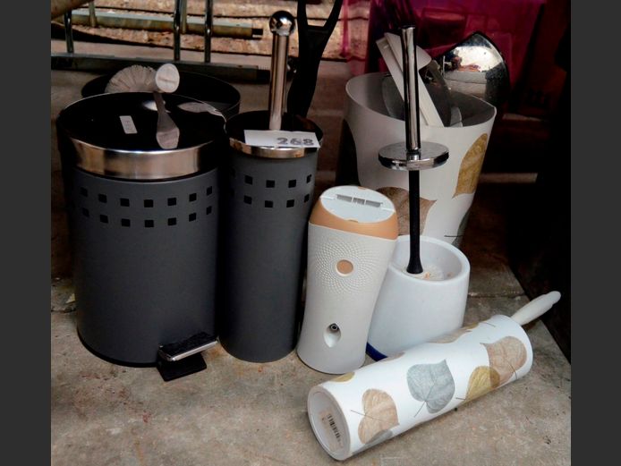 BATHROOM BINS, TOILET BRUSHES, etc