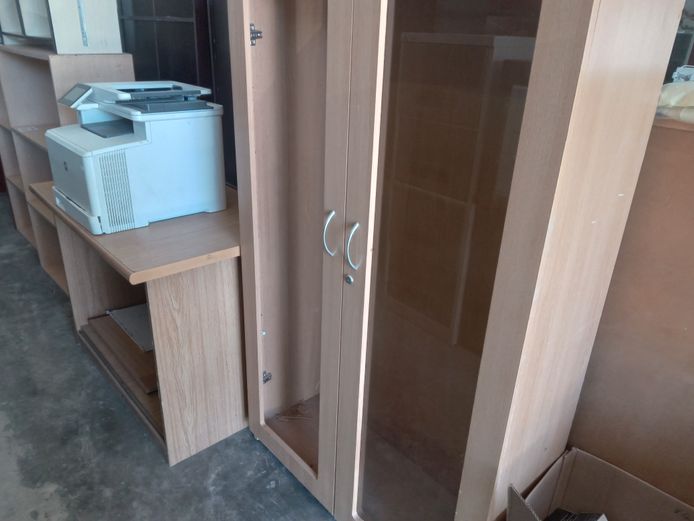 Glass Door wooden cabinet (without shelves)