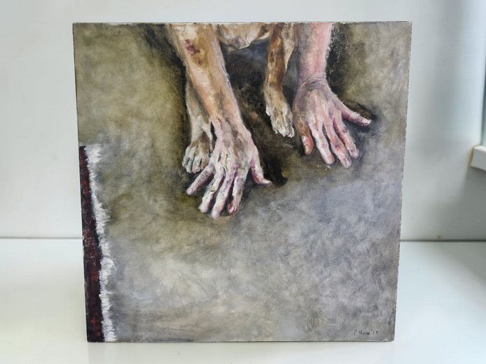 Pauline Hugo (SA, Contemporary) "Companionship," Oil on Canvas, 2017