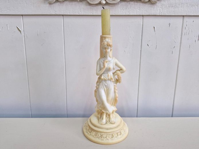 Neoclassical Figure Moulded Plastic Candle Holder