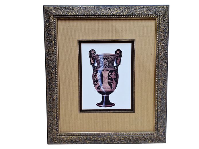 Framed Neoclassical Greek-Style Volute Krater Print