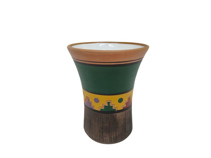 Peruvian Hand-Painted Terracotta Vase by Vidal H.P., Cusco / Machupicchu