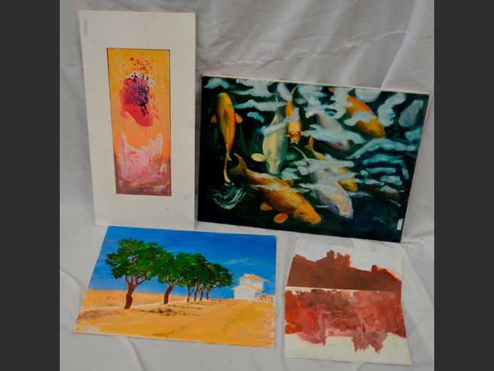 UNFRAMED WATERCOLOURS & ABSTRACT PRINTS