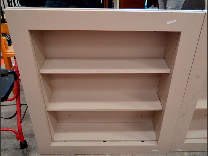 GREY PAINTED WALL MOUNT SHELF, 100 x 25 x 110cm