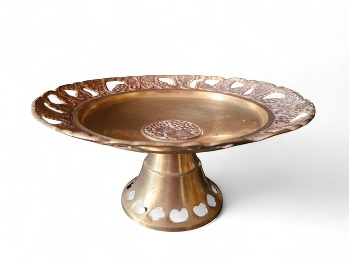 1950's Solid Brass Pedestal Bowl