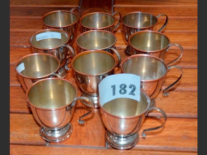 SET OF 11 x SILVER PLATE CUPS