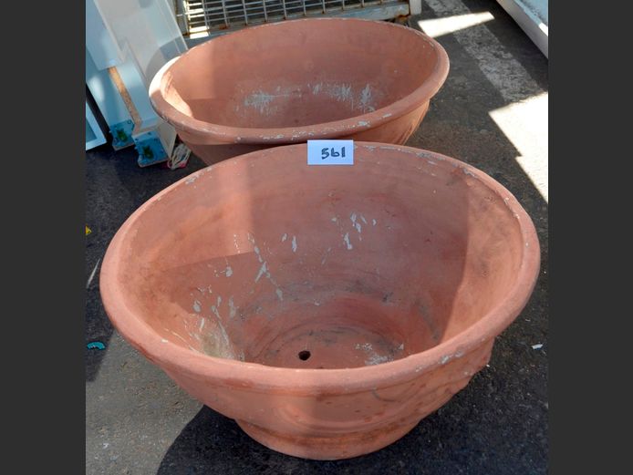 PAIR TERRACOTTA PLANERS, 55cm Diameter x 25cm High