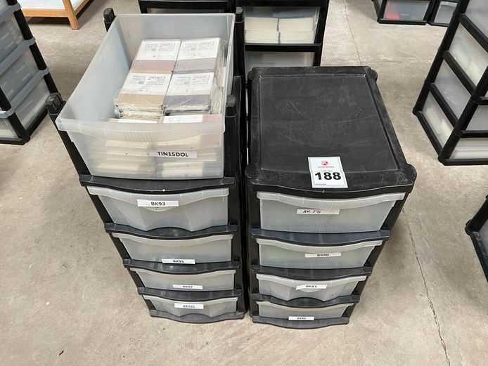 9 Plastic drawers