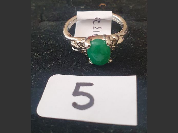 SILVER DRESS RING WITH CLEAR STONES