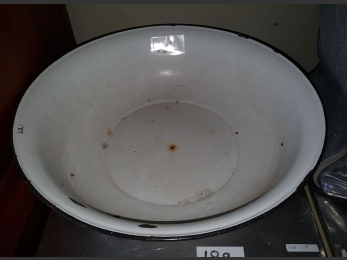 WHITE ENAMEL BASIN, 50cm Diameter x 13cm High