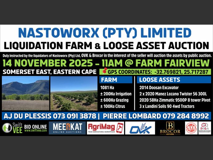NASTOWORX (PTY) LIMITED, LIQUIDATION FARM & LOOSE ASSET AUCTION.