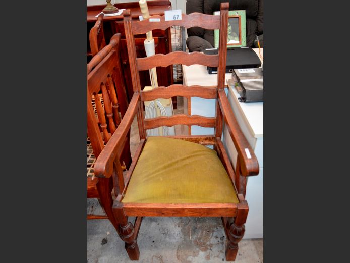 OAK ARMCHAIR [Seat needs attention]