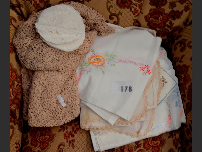 HANDMADE CROCHETED TABLECLOTH & OTHERS