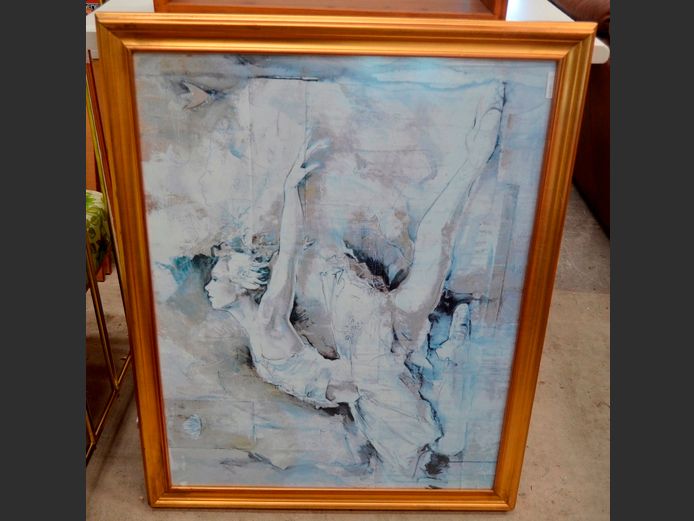 GILT FRAMED BALLERINA PRINT, 94 x 73cm