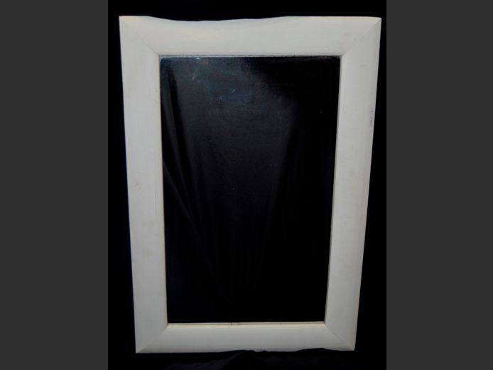 WHITE FRAMED MIRROR, 90 x 60cm