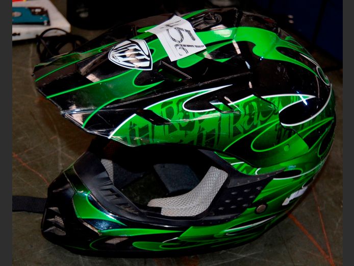 GREEN OFFROAD MOTORBIKE HELMET