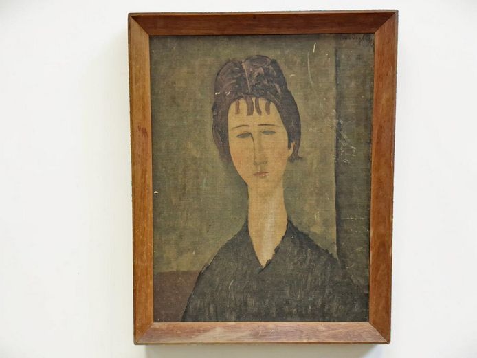 Attributed to Amedeo Modigliani: Portrait of a Woman – Modernist Oil on Canvas