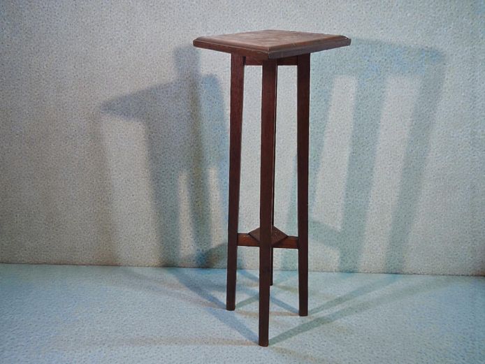 Antique Tall Wooden Plant Pedestal