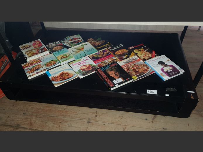 BLACK FOIL COFFEE TABLE WITH BLACK GLASS TOP, 161 x 90 x 32cm