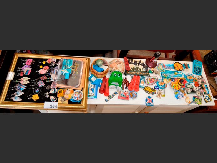 EARRINGS, ORNAMENTS, FRIDGE MAGNETS, etc