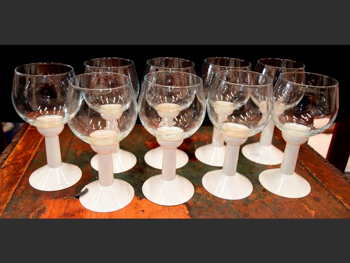 SET OF 9 VINTAGE BODUM OKTETT WINE GLASSES